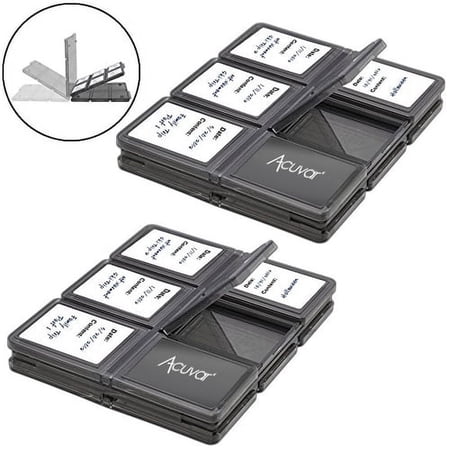 Acuvar 24 Slots, SD/SDHC Memory Card Hard Plastic Cases for SD SDHC and microSD cards
