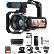 Acuvar 4K Video Camera Camcorder 48MP Auto Focus Vlogging Camera for YouTube 60FPS 18X Zoom Digital Video Camera with WiFi, Webcam, Mic, Stabilizer, 64GB SD Card, Card Reader, Remote Control