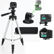 Acuvar 50" Aluminum Camera Tripod Stand For All Action Cameras with Built-in Bubble Level Indicator for All Action Cameras, Tripod Mount Lightweight,Portable Stand for Travel & Outdoor Photography