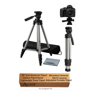 Acuvar 50-Inch Lightweight Aluminum Camera Tripod Stand–Universal Travel Tripod Compatible with Canon,Nikon,Sony, DSLR Cameras, Mirrorless Cameras, Camcorders, and Vlogging Setups, Adjustable Portable