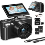 Acuvar 5K Digital Camera for Photography & Video   75MP UHD Vlogging Camera with WiFi, Autofocus, 3" Flip Screen, 18X Zoom   Compact Travel Camera for YouTube with 64GB SD Card, Battery & Card Reader