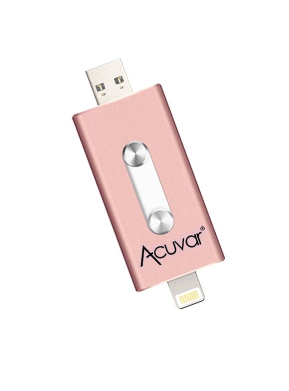 Acuvar 64GB Mobile USB Flash Drive for iPhone, iPad and Most USB Enabled Devices for Data Transfer and Backup (Rose Gold)
