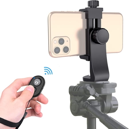 Acuvar Heavy Duty Rotating Smartphone Tripod Mount + Wireless Smartphone Shutter Remote for iPhone 11 Pro Max, 11 Pro, 11, X Xs Max Xr 8, 8+, 7, 7 Plus, 6, 6 Plus, 5s Samsung Galaxy, Android, etc.