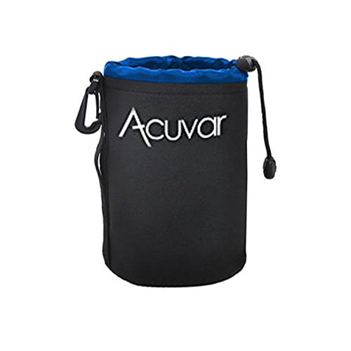 Acuvar Large Neoprene (Blue and Black) Soft Pouch For Canon, Sony, Pentax, Sigma, Olympus DSLR and SLR Camera Lens