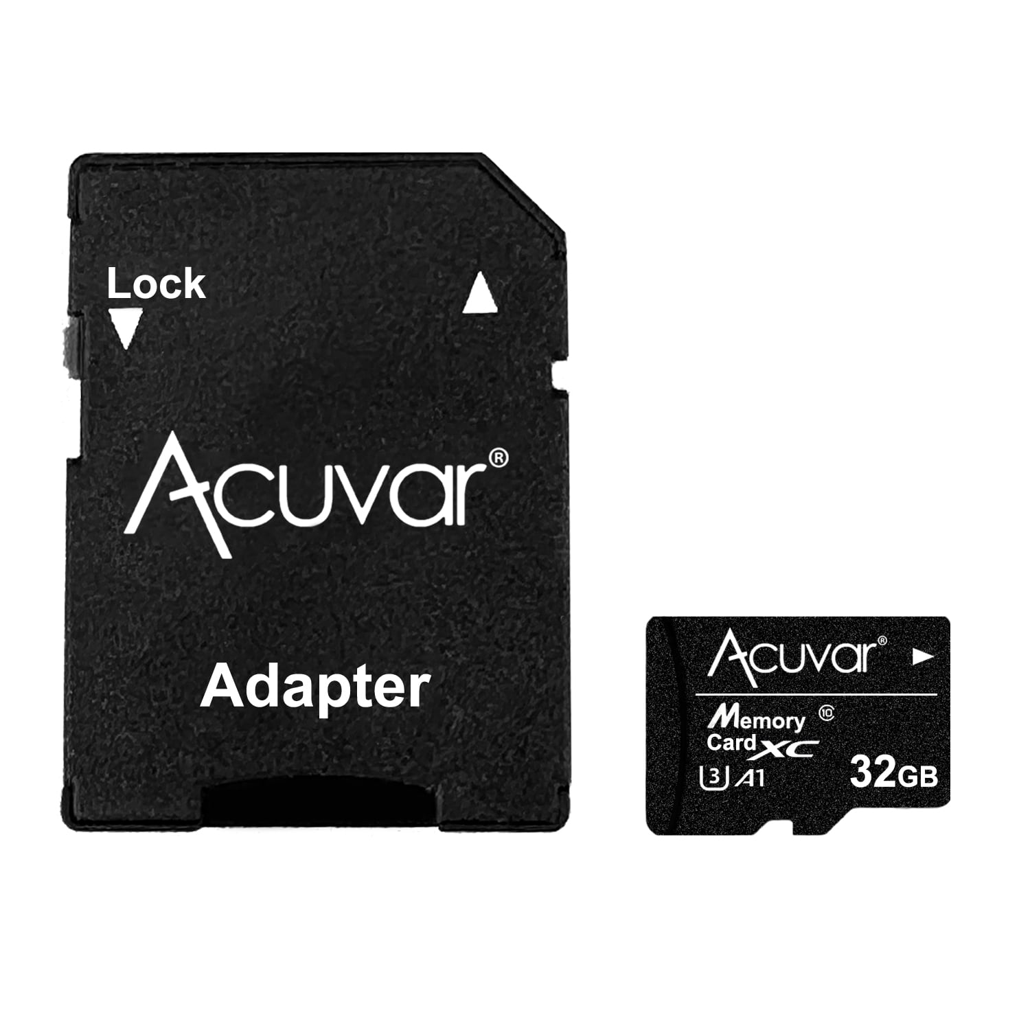Acuvar Micro 32GB SD XC Memory Card with Adapter TF Card- A1, UHS-I U3 ...