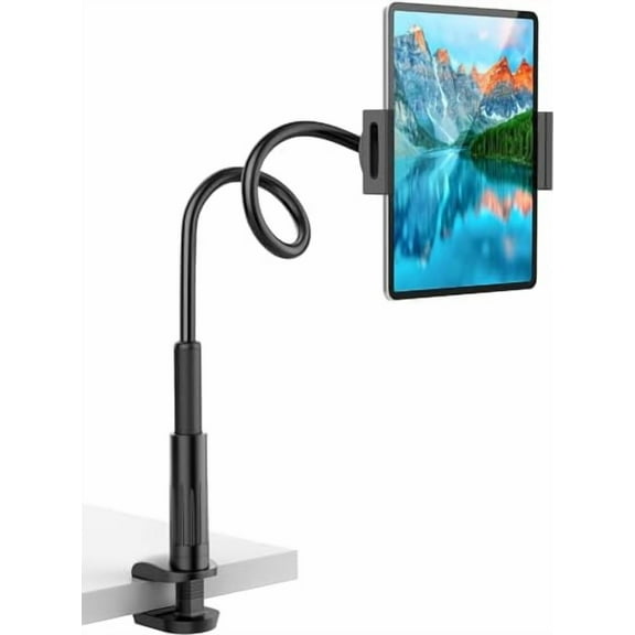 Acuvar Tablet Stand Holder for Bed, Gooseneck Mount with Adjustable Flexible Arm Compatible with iPad Air Pro Mini, Samsung Tab, Nintendo Switch Other 4.7"-11" Device