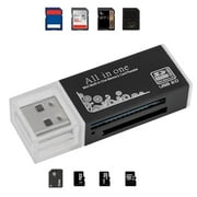 Acuvar Ultra High Speed Memory Card Reader & Writer for SD, SDHC, SDXC, MicroSD, MicroSDHC, MicroSDXC, Computers and All USB Enabled Devices, (Black)