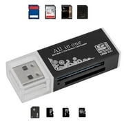 Acuvar Ultra High Speed Memory Card Reader & Writer for SD, SDHC, SDXC, MicroSD, MicroSDHC, MicroSDXC, Computers and All USB Enabled Devices Plug and Play OSX Windows Chrome Black