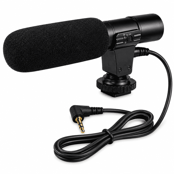 Acuvar Universal Mini Shotgun Microphone for Smartphones, Camcorders, Camera Microphone for DSLR For Youtube, Vlogging, Live Stream, Tiktok & Filming With 3.5mm Plug Cable