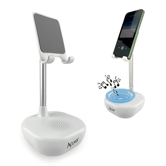 Acuvar Wireless Speaker Stand Holder Smartphones, White