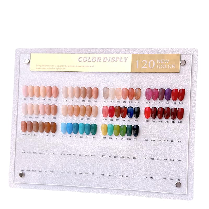 Acycoin2A Acryl-Nagellack Display Board – Mit 120 Farbfeldern, Nagelspitzen, Für Nagelstudios & DIY