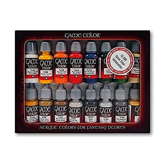 Vallejo - Game Color Introduction Set | Starter Set for Fantasy and Wargame Figures | 16 Bottles x 18 ml (0.60 fl.oz.)