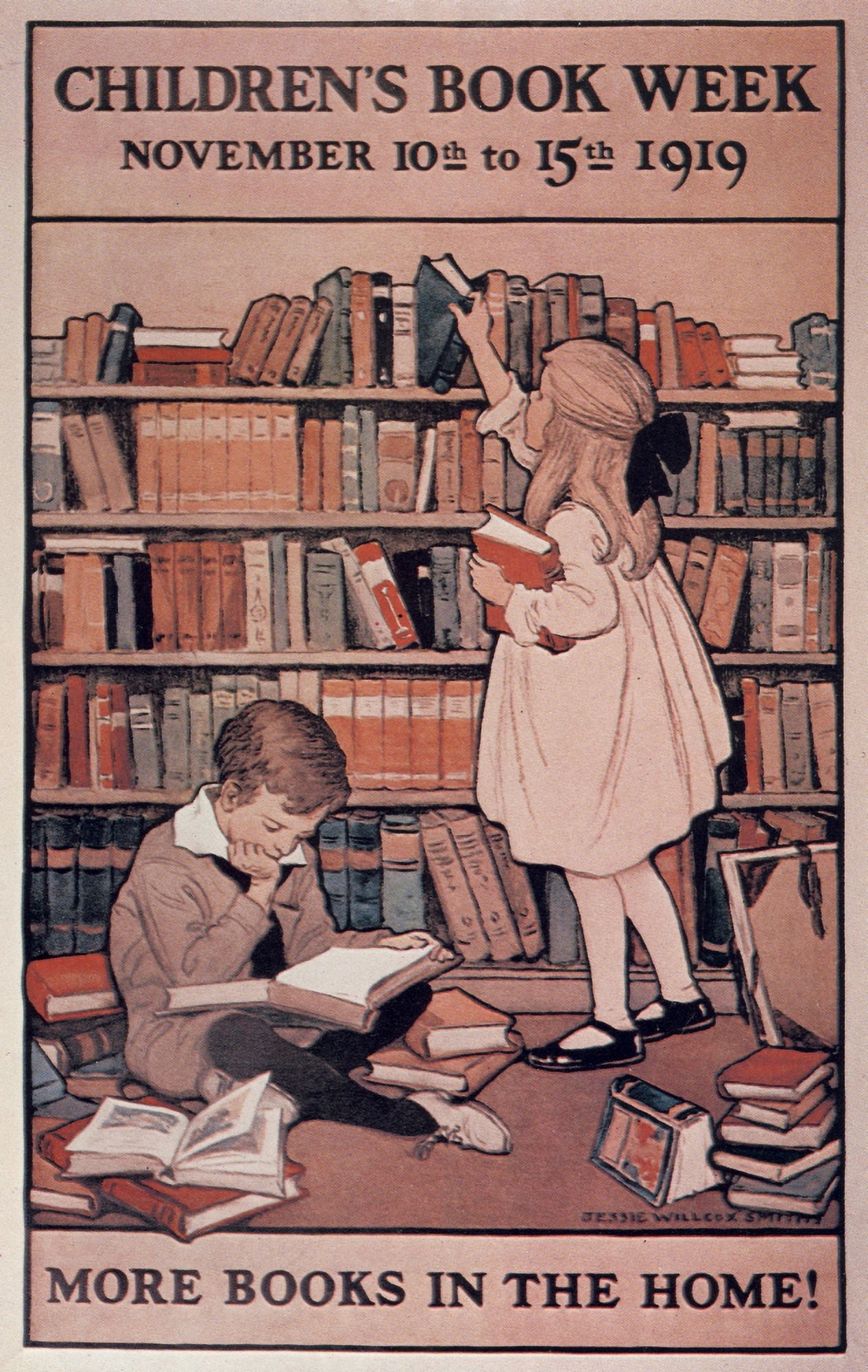 Ad American Library Association 1919 Canvas Art - Jessie Willcox Smith (18 x 24)