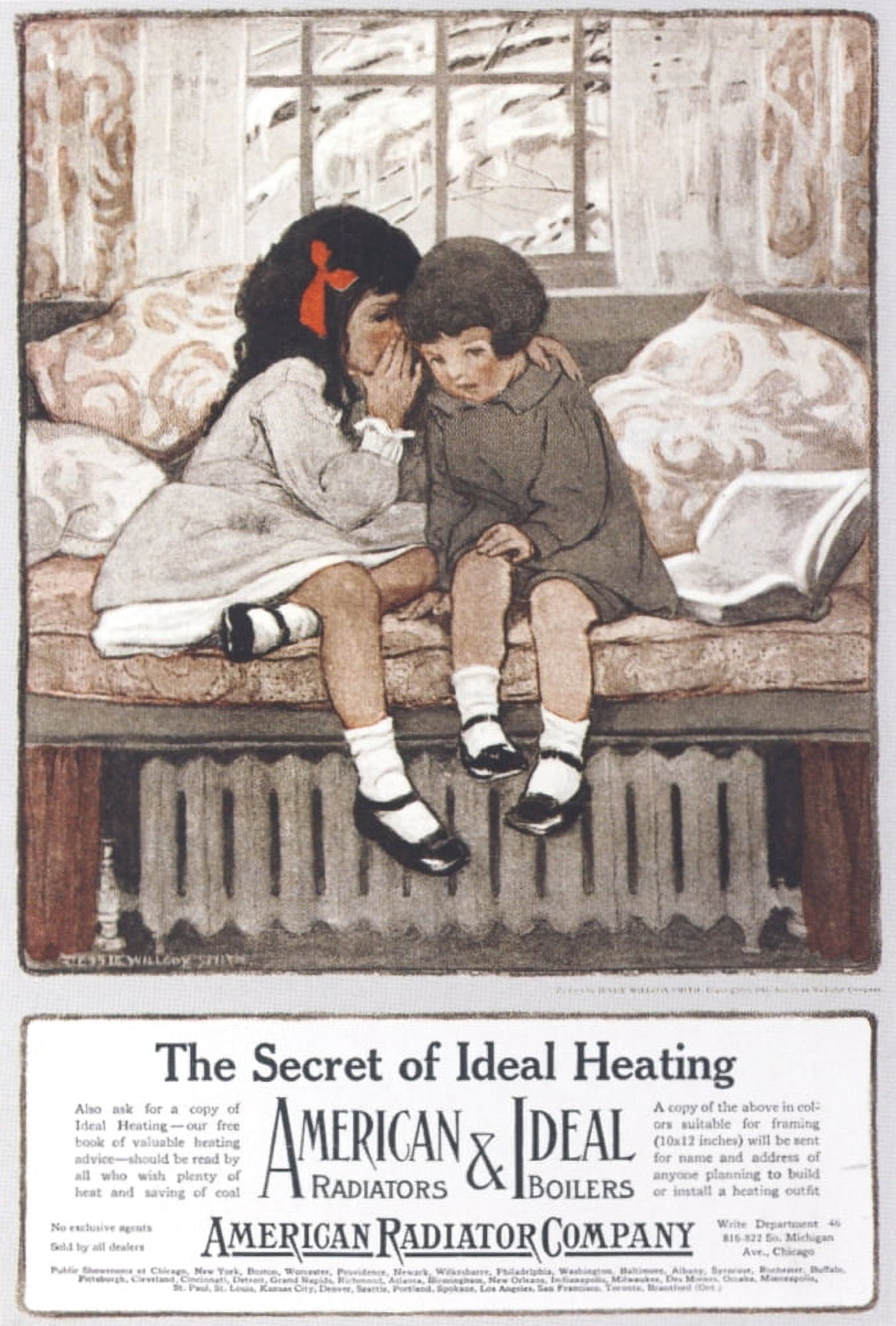 Ad American Radiator Company 1917 Canvas Art - Jessie Willcox Smith (24 x 36)