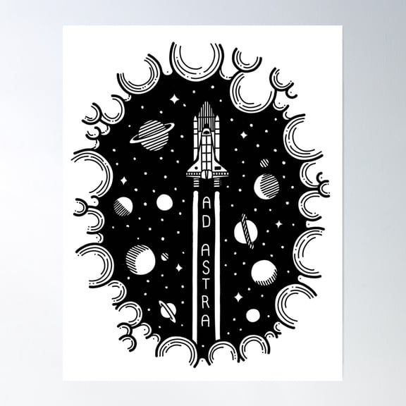 Ad Astra Poster Wall Art, Modern Wall Decor, 8x12 UNFRAMED