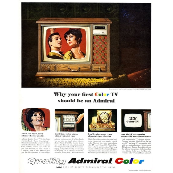 Ad Color Television 1966. Nan Advertisement For A Color Television From An American Magazine 1966. Print by