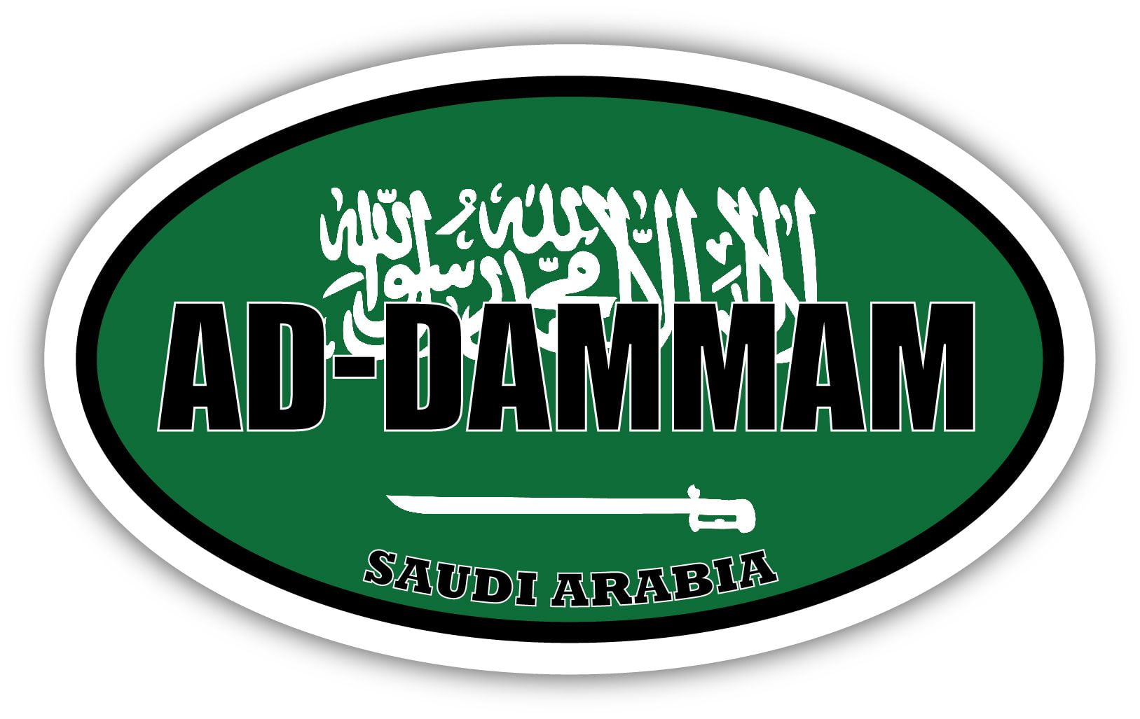 Ad-Dammam Saudi Arabia Flag Oval Decal Vinyl Bumper Sticker 3x5 inches ...