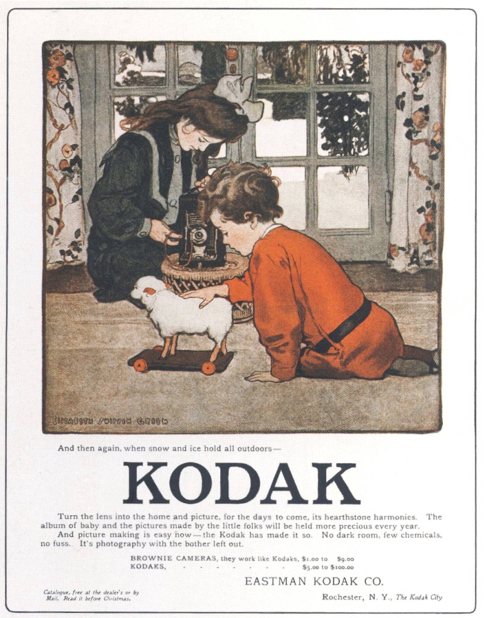 Ad Kodak 1906 Canvas Art - Jessie Willcox Smith (24 x 36)