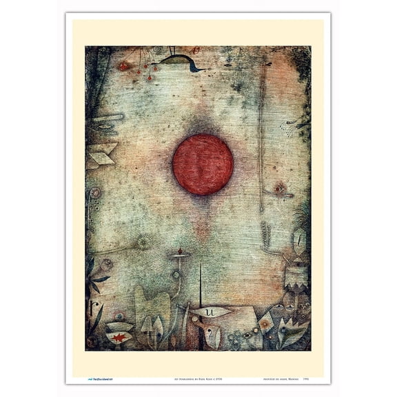 Ad Marginem - From an Original Color Abstract Art Painting by Paul Klee c.1930 - Master Art Print 10in x 14in