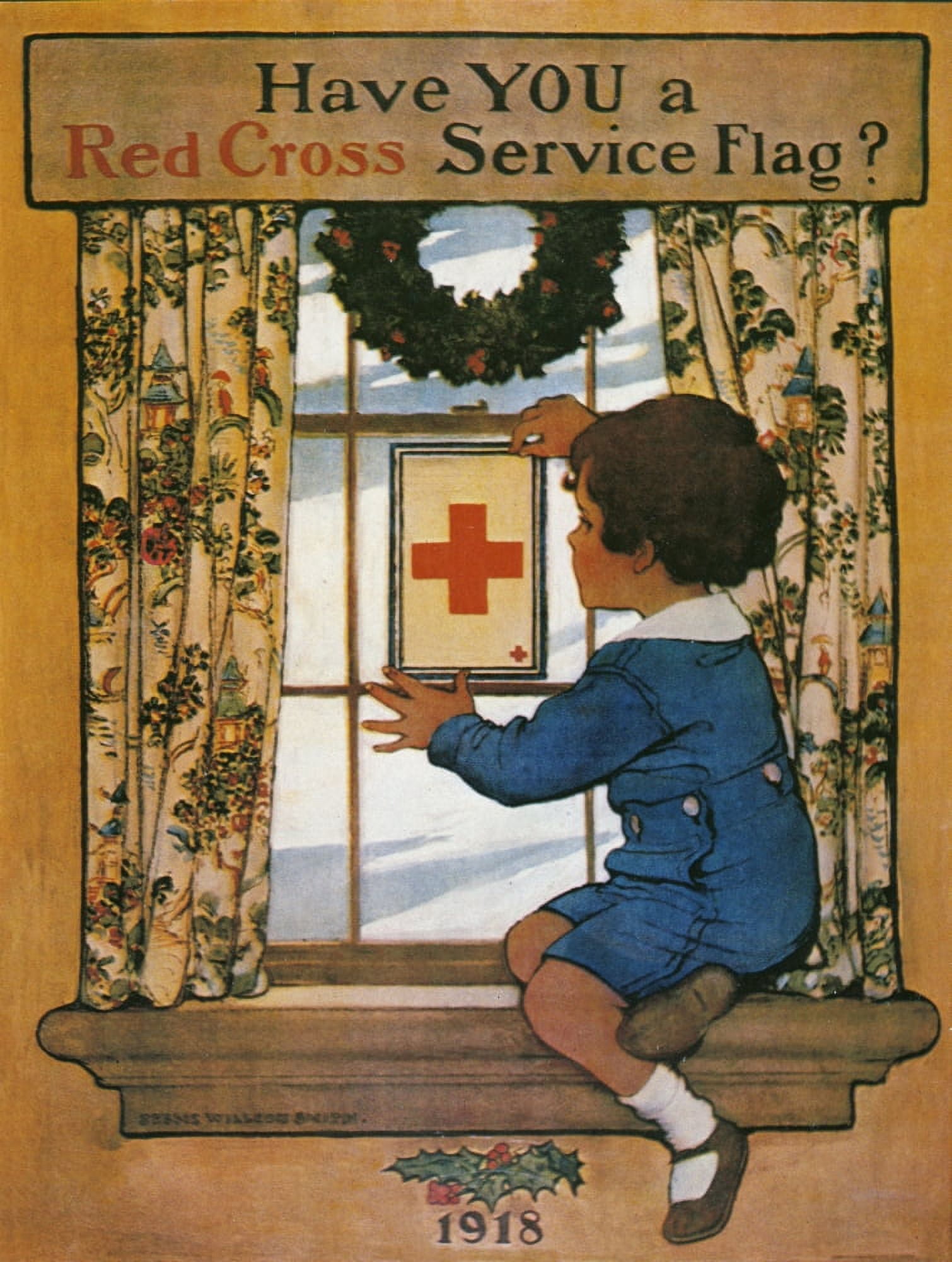 Ad Red Cross 1918 Canvas Art - Jessie Willcox Smith (18 x 24)