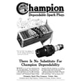 thumbnail image 1 of Ad Spark Plugs 1919. Namerican Advertisement For Champion Dependable Spark Plugs 1919. Poster Print by, 1 of 3
