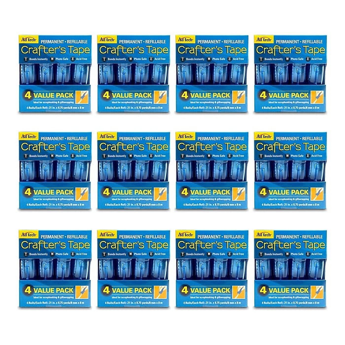 Ad-Tech Crafter's Tape Permanent Glue Tape, 4/Pack, 12 Packs/Case (AS690CS)
