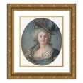 thumbnail image 1 of Adélaïde Labille-Guiard 12x14 Gold Ornate Wood Frame and Double Matted Museum Art Print Titled - A Fashionable Noblewoman Wearing a Plumed Hat (C. 1789), 1 of 4