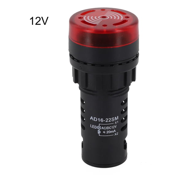 Ad16-22Sm Sound Light Alarm Ac/Dc12V 24V 220V Flash Buzzer Red 22Mm Signal Light
