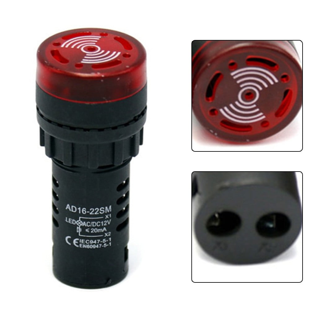 Ad16-22Sm Sound Light Alarm Tick Sound Ac/Dc 220V Flash Buzzer Red ...