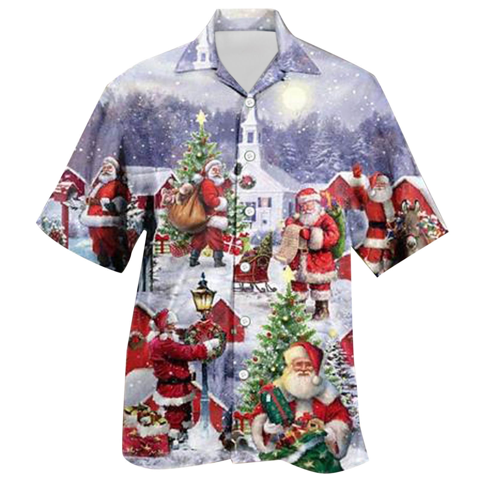 AdBFJAF Compression Shirt Men Short Sleeve Purple Mens Christmas Santa ...