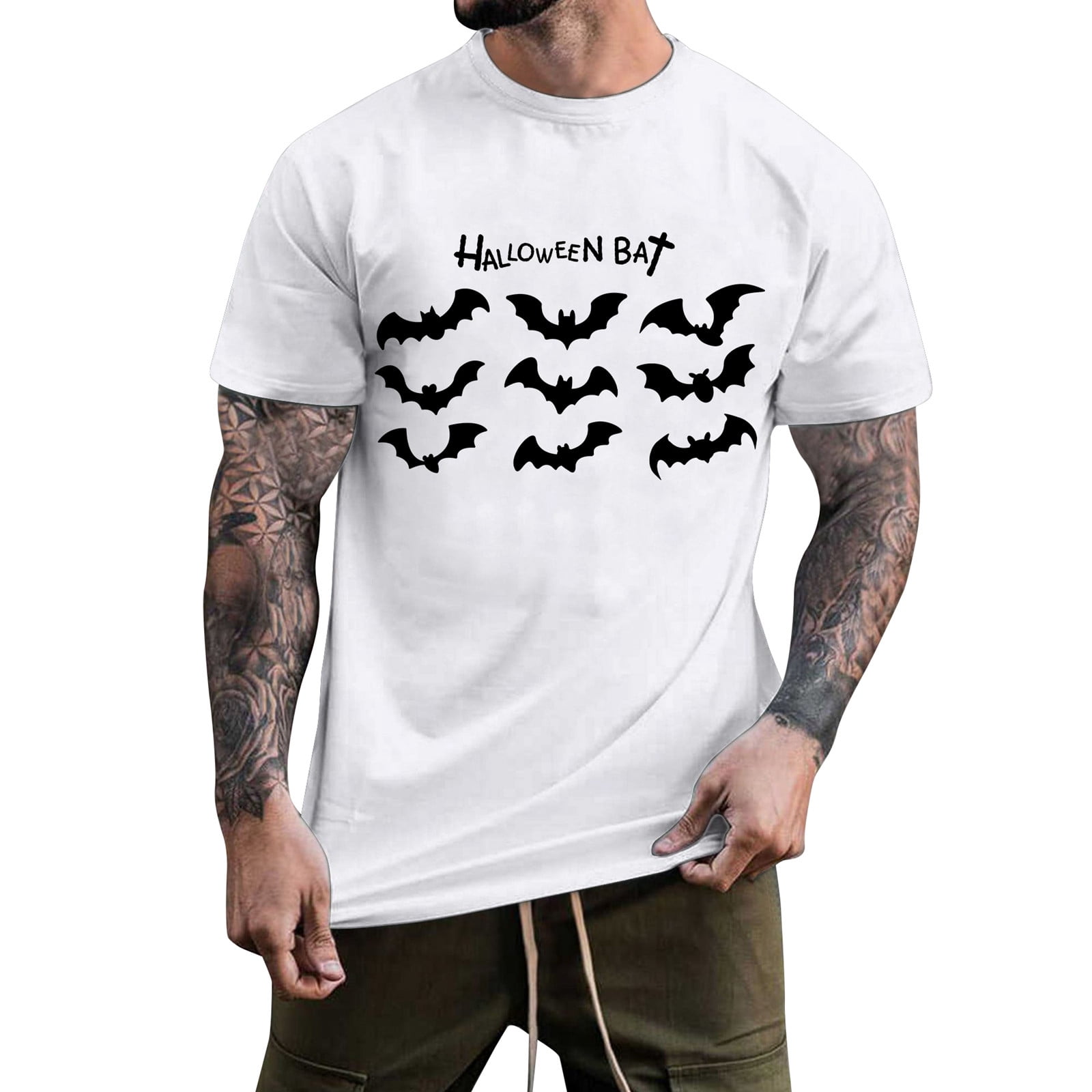 AdBFJAF Compression Shirt Men Sleeveless Men's Shirts for Men Fun Bat ...