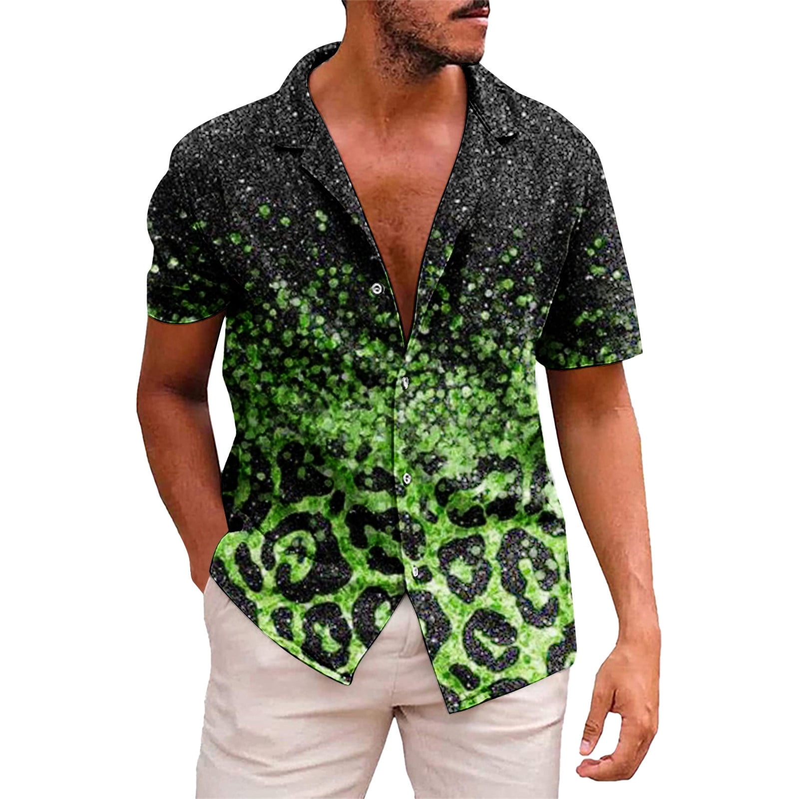 AdBFJAF Long Sleeve Shirts for Men Button Up Casual Men's Casual Print