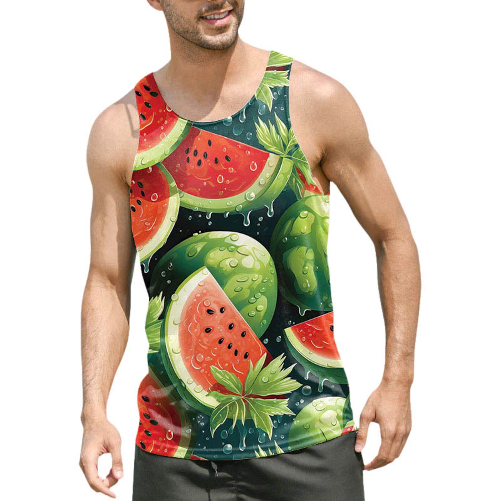 AdBFJAF Men's Tank Tops 4Xl Tall Mens Summer Vacation Beach Hawaii