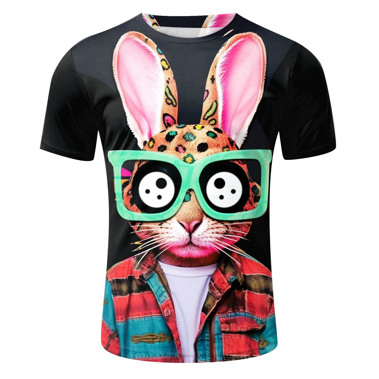 AdBFJAF Mens Big and Tall Shirts 3Xlt Mens Digital 3D Printed T Shirt