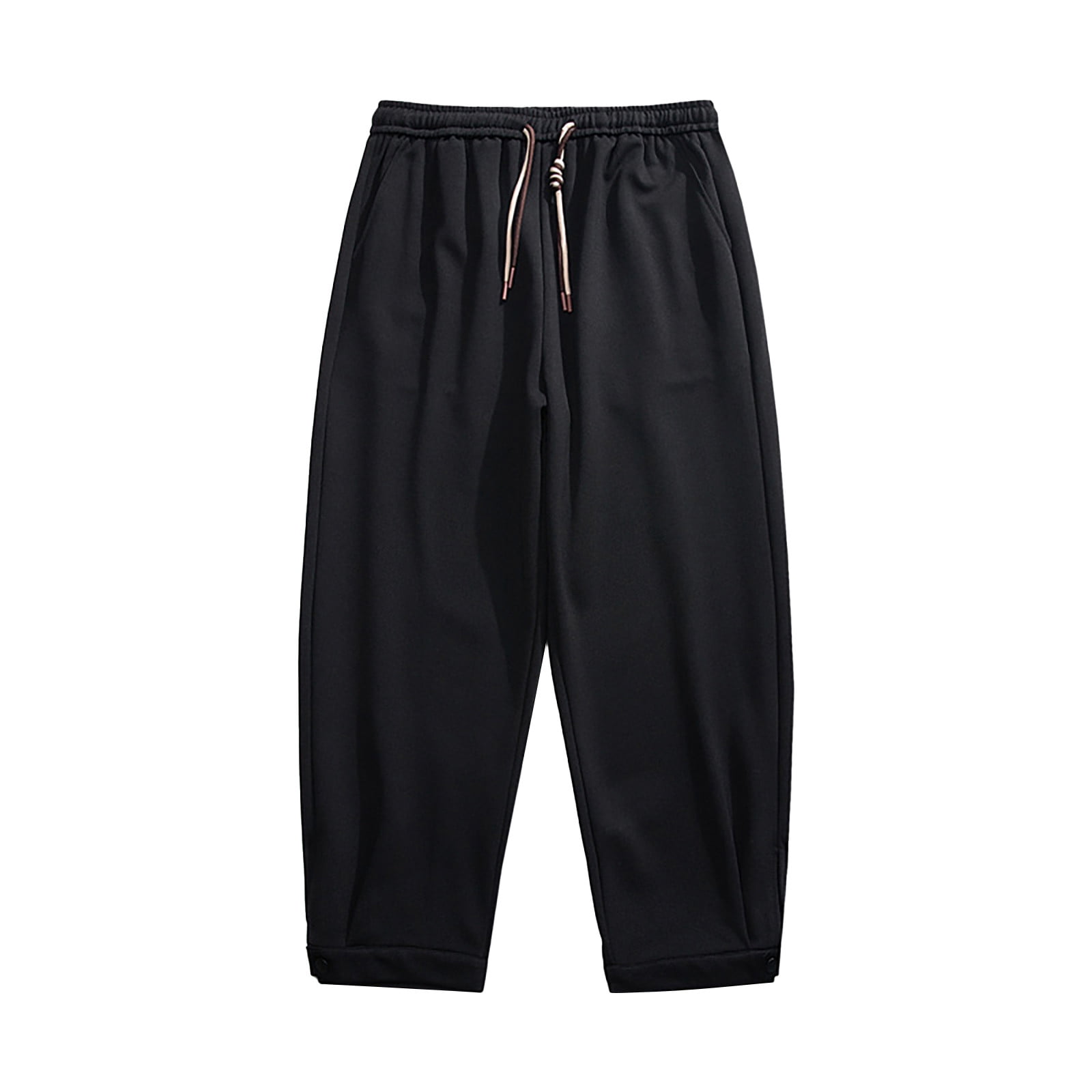 AdBFJAF Mens Pants Expandable Waist Cargo Men's Loose Straight Cotton ...