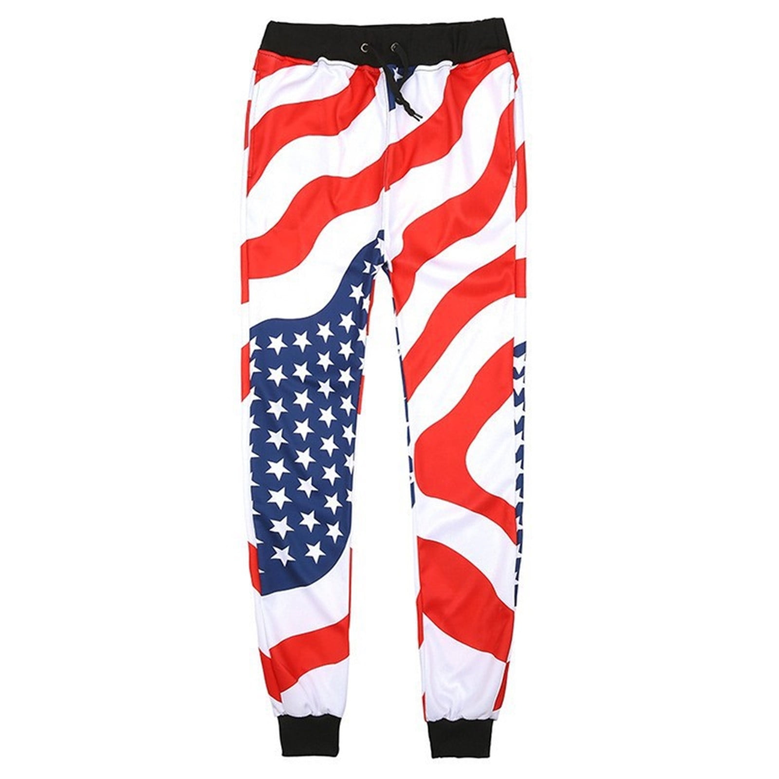 AdBFJAF Mens Pants Expandable Waist Relaxed Fit Men ‘S American Flag ...
