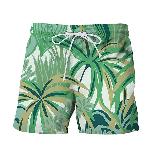 AdBFJAF Mens Swimming Trunks Fit Men's Summer Banana Leaf Printed ...