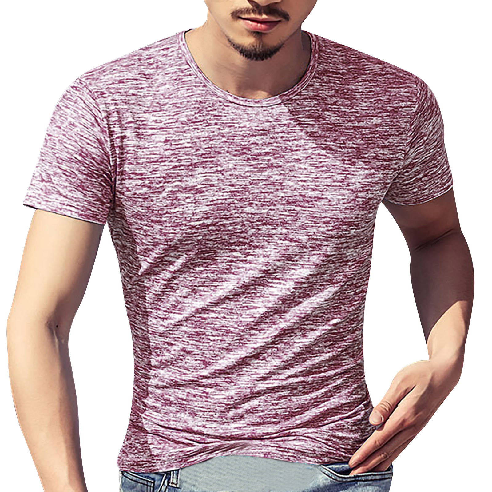 AdBFJAF Mens TShirts Multipack Casual Colors Men's Exercise Shirt