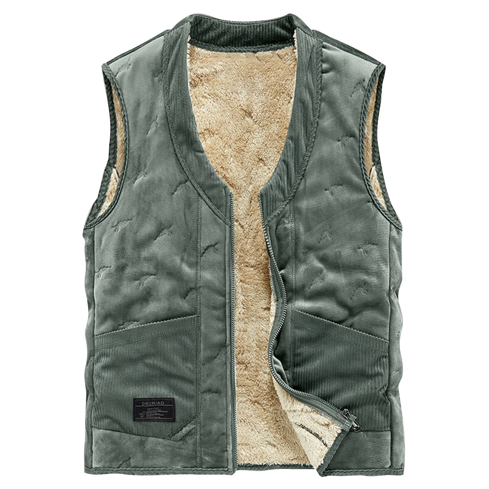 AdBFJAF Mens Undershirts Tank Long Winter Men's Soft and Warm Lamb Fleece Triple Cotton Clip V