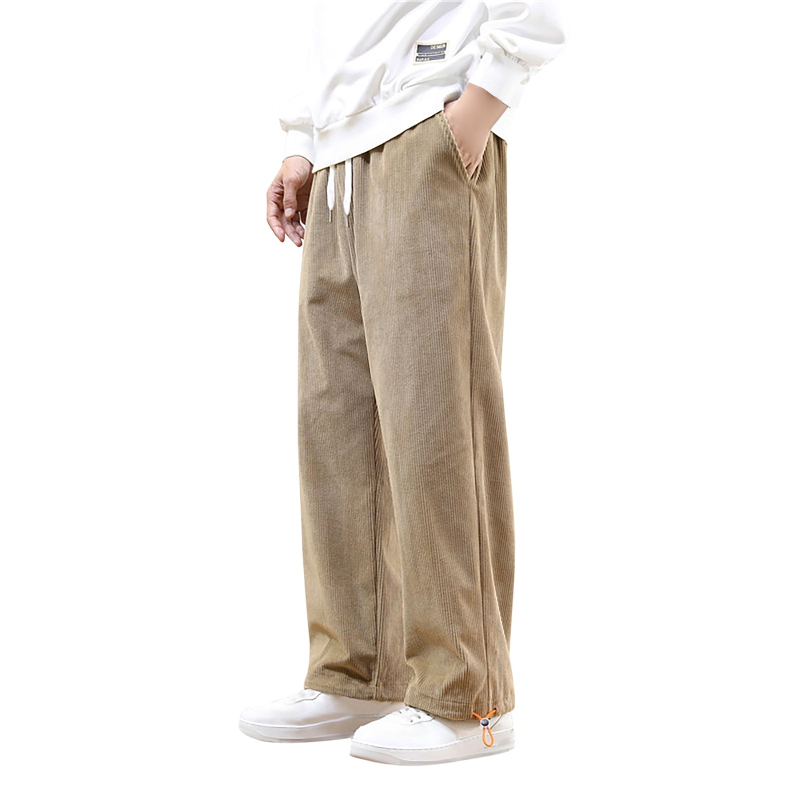 AdBFJAF Pants for Men Stretch Jeans Men's Corduroy Pants Elastic Waist ...