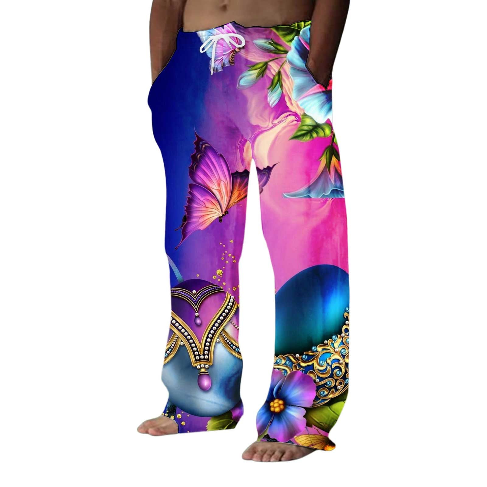 AdBFJAF Pants for Men Work Casual Relaxed Fit Mens Easter Long Casual