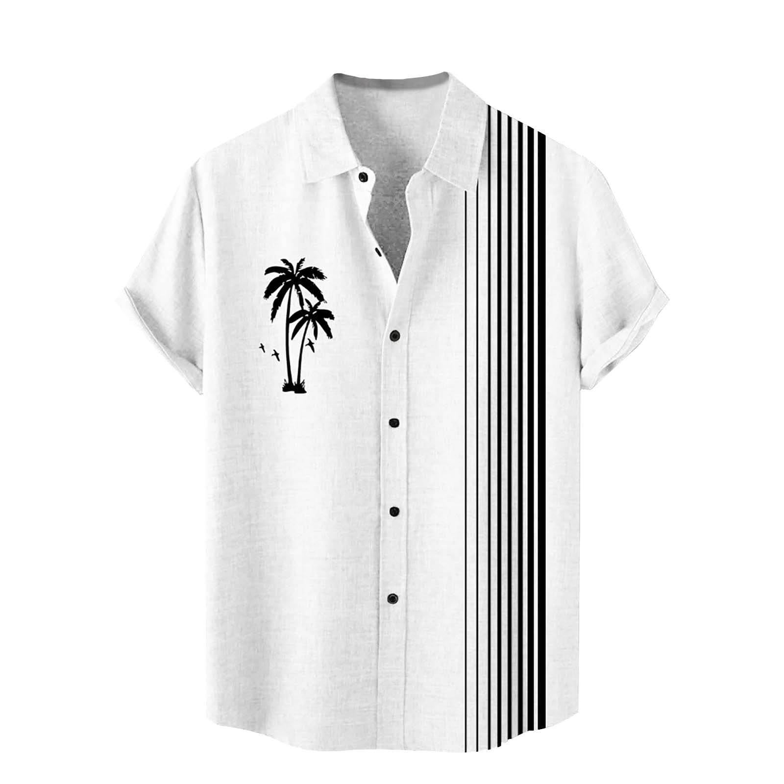 AdBFJAF Shirts for Men Graphic Tees On Back Men's Floral Shirts Button ...