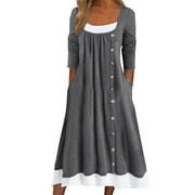 AdBFJAF Spring Dresses for Women 2024 Petite formal Womens Bandeau Holiday Long Dress Ladies Summer Solid Maxi Dress Female