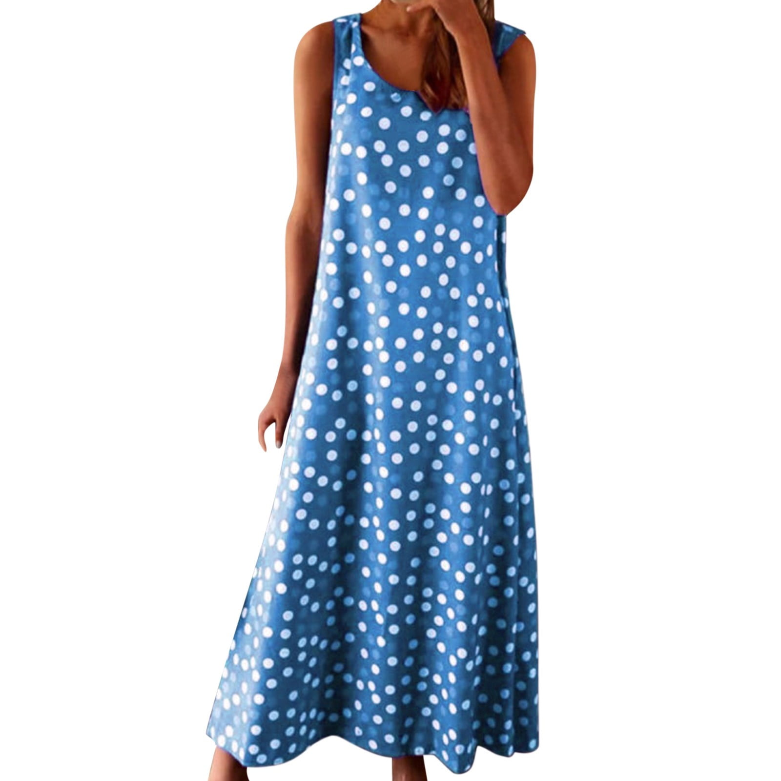 AdBFJAF Summer Cotton Dresses for Women 2024 Knee Length Womens Fashion