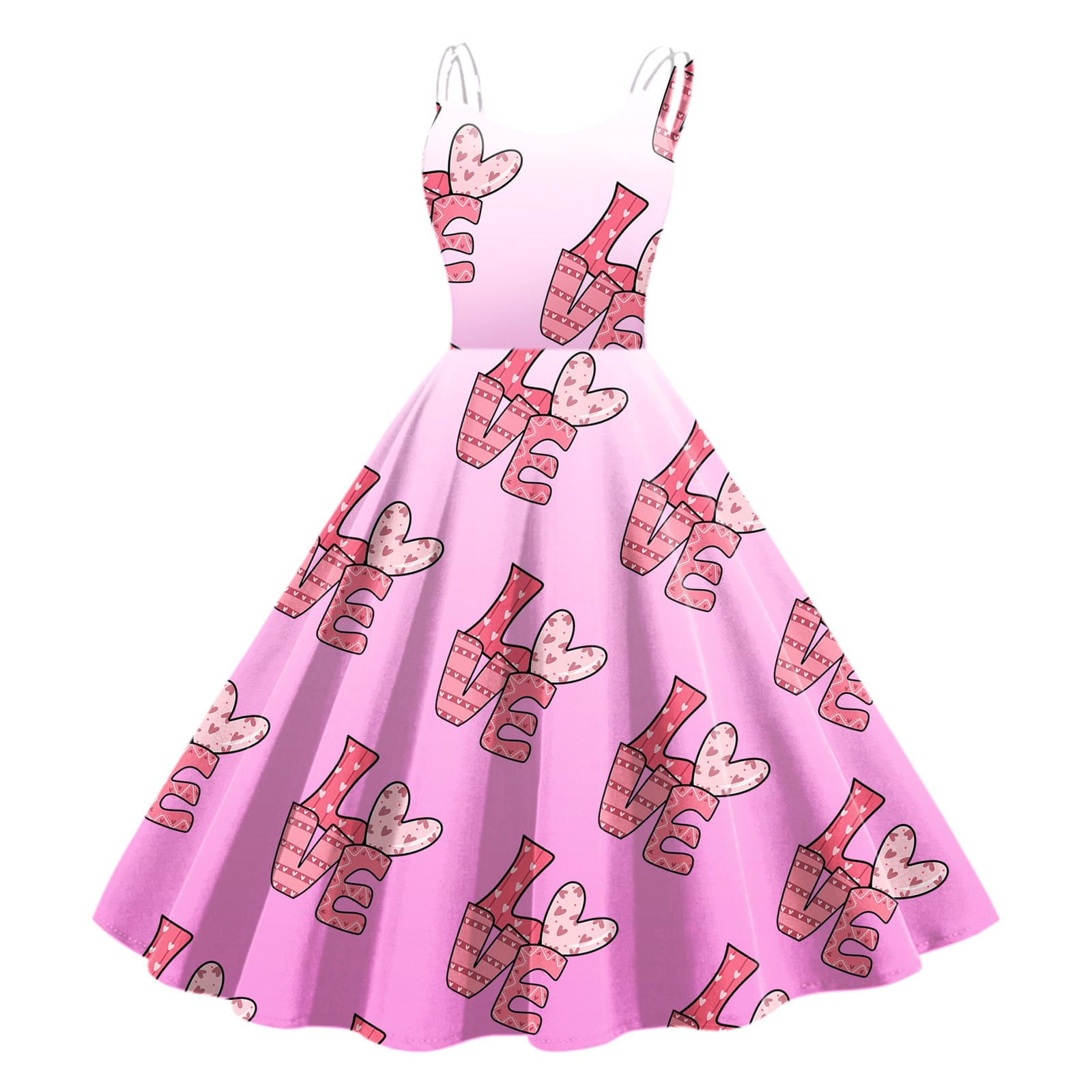 AdBFJAF Sun Dresses with Sleeves Plus Size 4X Women Valentines Day