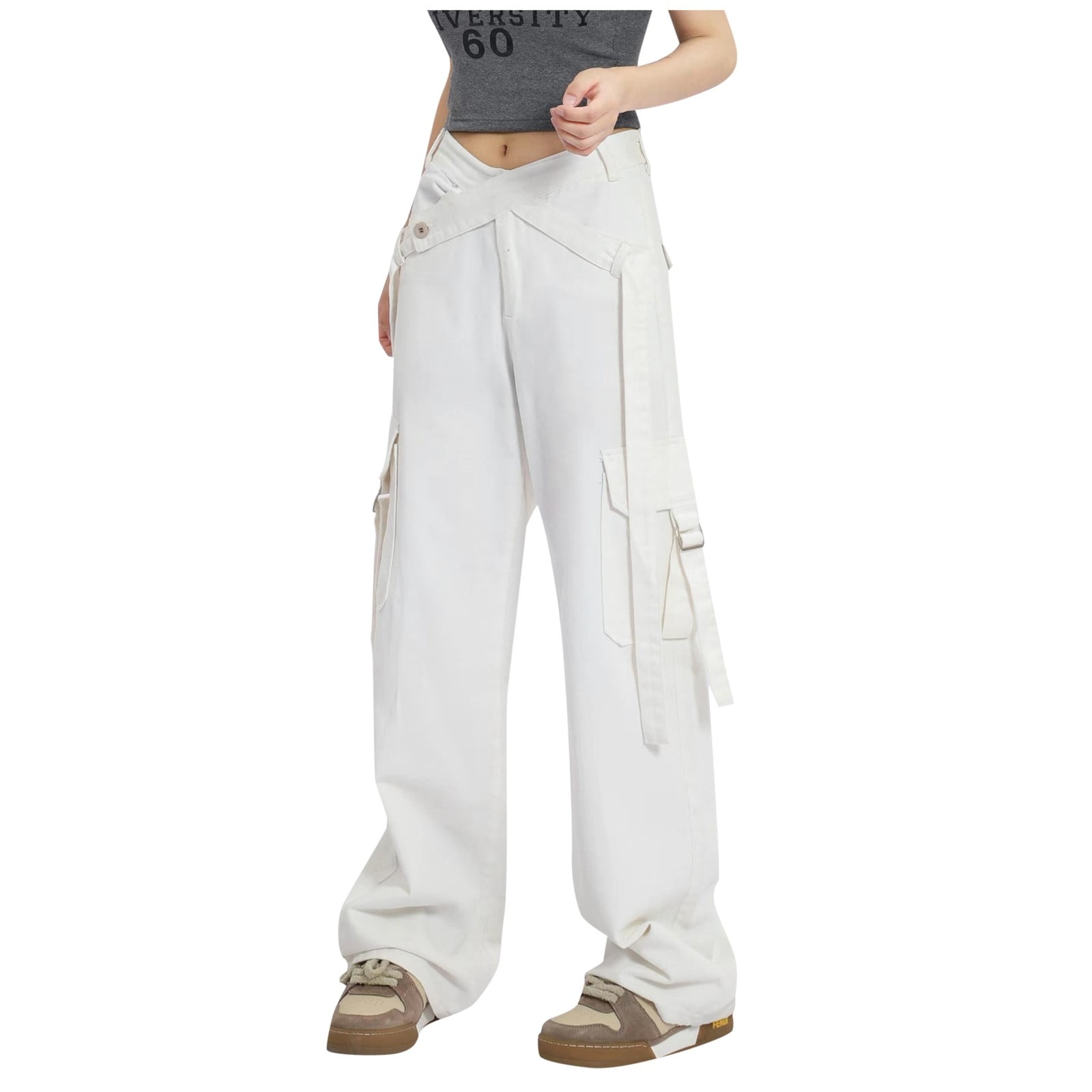 AdBFJAF Womens Linen Pants Petite Length Elastic Ankles Women Design