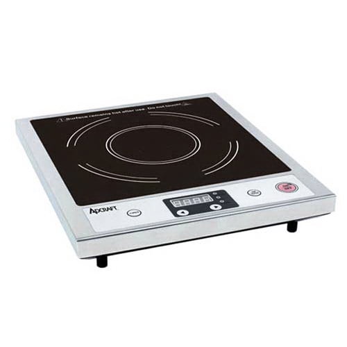 Adcraft IND-A120V Slim Design Countertop Induction Range Cooker with One Burner, Stainless Steel, 120v, Silver, 13 in. W x 15.75 in. D x 2.38 in. H