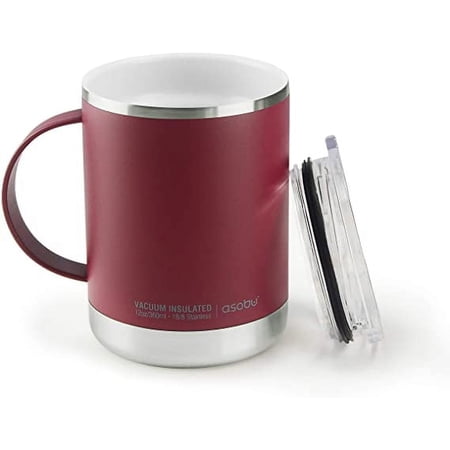 Asobu Ultimate Stainless Steel Ceramic Inner Coating Insulated Coffee Mug, 12 Ounces (Burgundy)