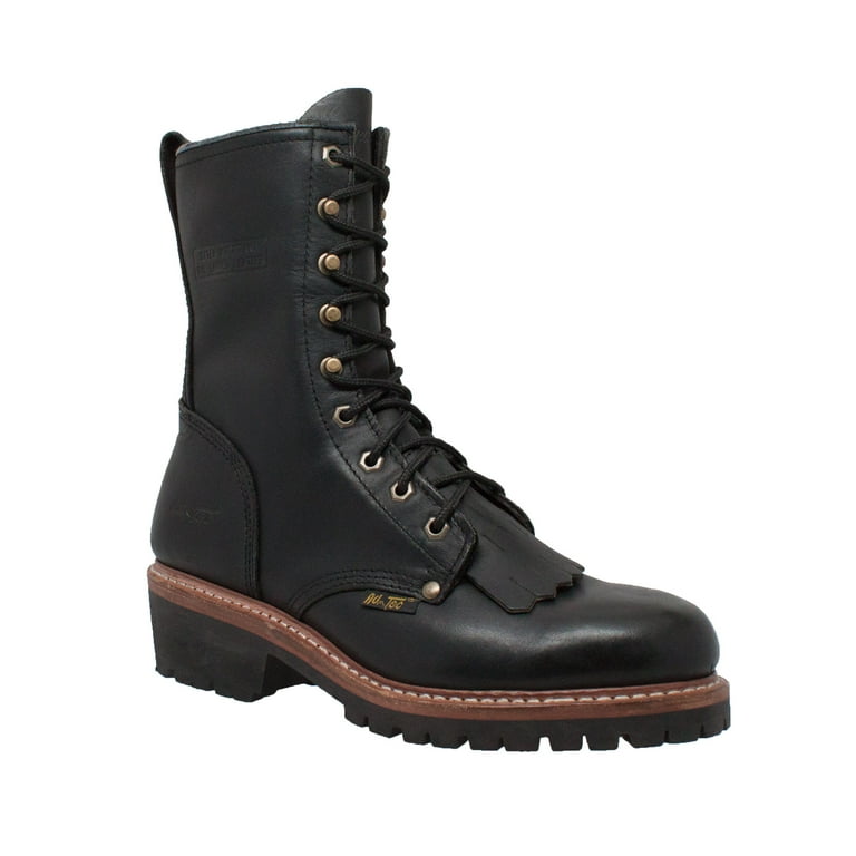 AdTec Men s 10 Fireman Logger Black