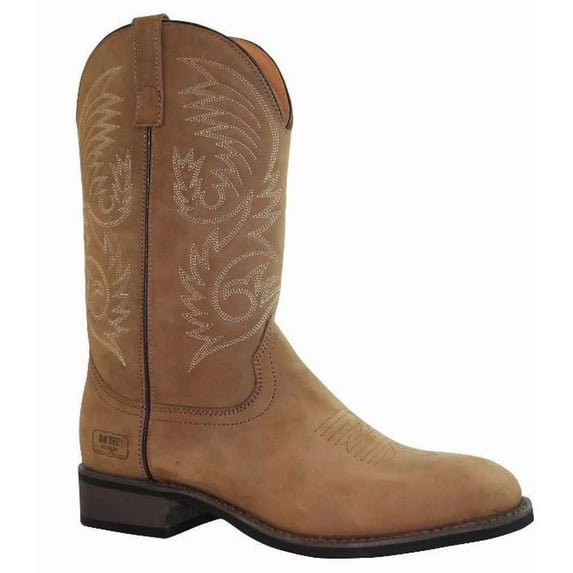 AdTec Men's 11" Western Pull On Round Toe Leather Work Boot 9558 (10.5 EE)